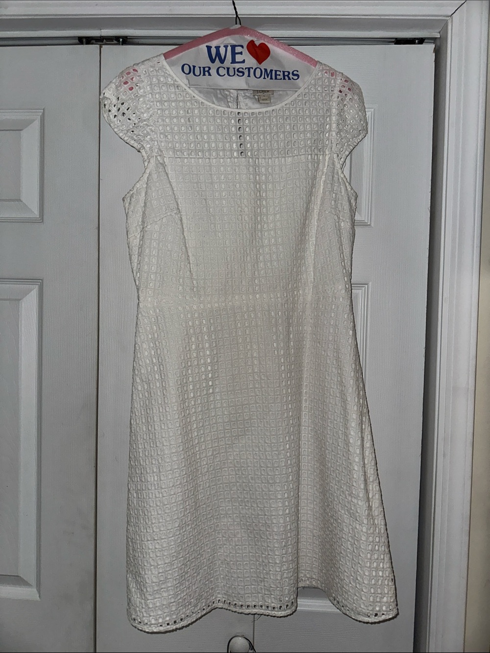 J. Crew White Eyelet Fit-and-Flare Mini Dress